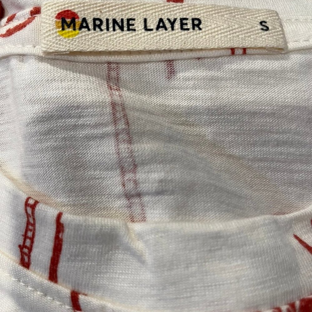 MARINE LAYER SWING CREW TEE WHITE PALM - Picture 4 of 11